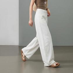 DKNY 女士高腰宽松休闲长裤