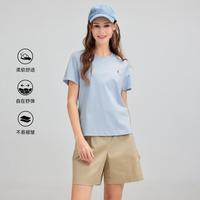 暇步士 夏季简约基础款短袖圆领衫女式日常通勤上衣