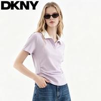 DKNY 显瘦女式POLO衫透气舒适夏季新款短袖翻领T恤女