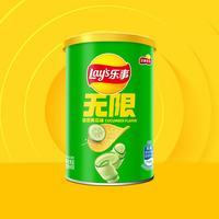 乐事 无限罐装薯片8090后怀旧童年儿童小零食小吃品休闲食品 翡翠黄瓜味40g