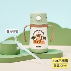 THERMOS 膳魔师 不锈钢儿童保温杯宝学饮杯儿童吸管杯大容量儿童水杯