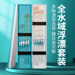 巨鳍王  新款鱼漂套装全套日夜两用浮漂高灵敏加粗醒目野钓轻口鲫鱼漂漂盒 6支