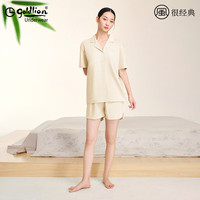 金利来 纯棉短袖短裤家居服套装 玉石白 L