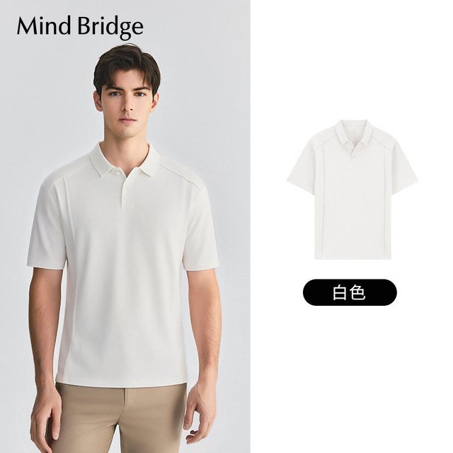 Mind Bridge 男士美式解构拼接短袖POLO衫 M0336B7C4E1