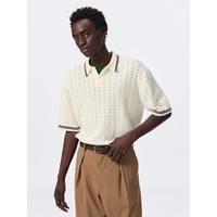 GU 可水洗粗针织 polo衫半袖 01 OFF WHITE Unis
