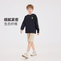 暇步士 童装 时尚简约百搭圆领衫 藏蓝 130 cm