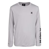 Hurley 男性 防晒衬衫 长袖 UPF 50+ 防晒衬衫 圆领 长袖 Grey Heather 尺码3T