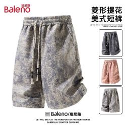 班尼路 短裤夏季男新款大码复古扎染薄款宽松豪华中裤夏天