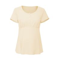 犬印本铺 孕妇哺乳上衣便捷哺乳短袖月子服T恤背心
