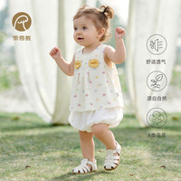 乖奇熊 女童波点背心套装夏季女宝宝无袖上衣服薄款短裤子婴幼甜美两件套