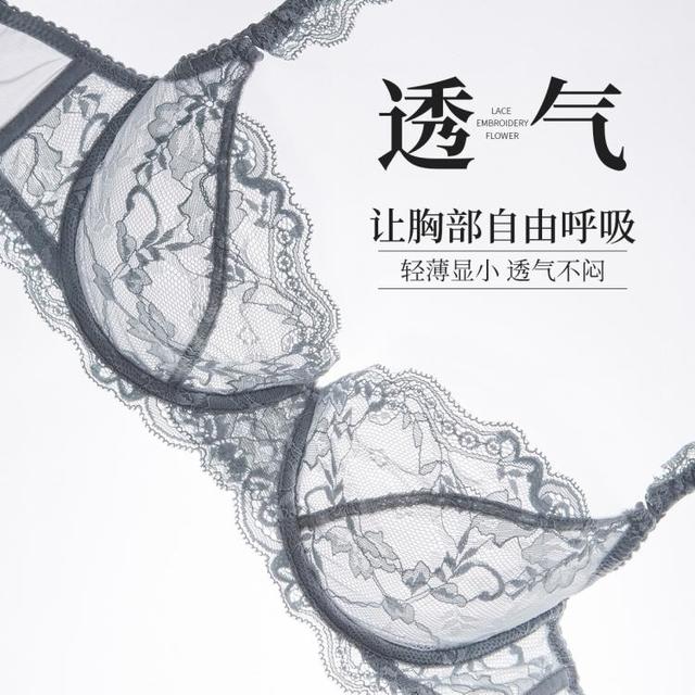 Eve's Temptation 性感超薄蕾丝大胸显现小有钢圈调整型内衣女文胸胸罩