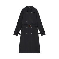 DKNY 双排扣翻领长风衣女士外套