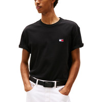 TOMMY JEANS 男式短袖纯色棉质图案T恤