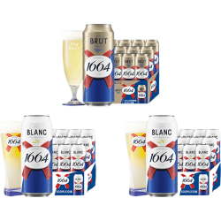 1664凯旋 啤酒套装  双口味36罐（白24+法蓝12） 整箱装