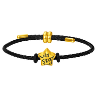 周大福 SOINLOVE 爱蜜金星星黄金转运珠配手绳 VR901