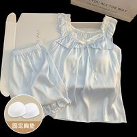 Maultiay 缪黛 冰雪丝带胸垫可外穿家居服套装