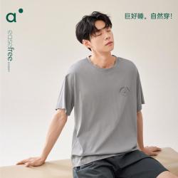 安之伴 男士纯棉圆领短袖短裤家居服套装