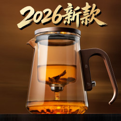 邦田 飘逸杯泡茶壶 单壶银色800ml