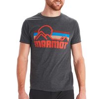 MARMOT 男士短袖T恤 有机棉再生涤纶混纺 运动休闲圆领上衣 杂碳灰 XXL
