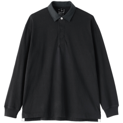 無印良品 MUJI 男式水洗粗棉线长袖POLO衫
