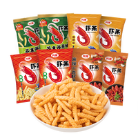 四洲 虾条零食40g*6袋 原味2+烧烤味2+芥末海苔2+麻辣小龙虾2