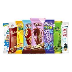 伊利 巧乐兹芋泥糯兹兹四个圈冰工厂清爽蓝莓蜜桃克力棒雪糕 45支