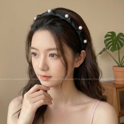 歌米诺 白色珠珠发箍女高颅顶压发头箍防滑洗脸发卡不勒头日常外戴型发饰