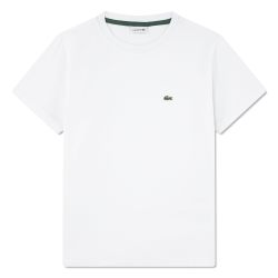 LACOSTE 男士有机棉针织T恤 法式运动休闲上衣 经典百搭短袖 白色