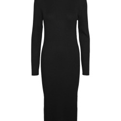 VERO MODA 女式针织连衣裙 VMLYNZI 中长款连衣裙, 黑色