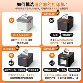 商鹏 外卖打印机 WIFI蓝牙4G 58mm热敏小票机