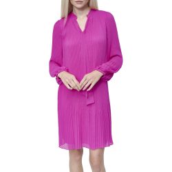 Donna Karan DKNY Donna Karan 女式长袖领带领褶皱连衣裙