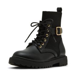 STEVE MADDEN 女童鞋 Kya 战靴, 黑色