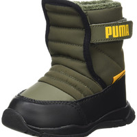 PUMA 童鞋 运动鞋 儿童鞋 Nieve系列 WTR AC 幼儿, 21年秋冬颜色 灰色树叶/红花(02), 13.0 cm