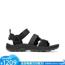 MERRELL 男鞋凉鞋休闲运动凉鞋户外 舒适时尚防滑春夏新品耐磨 海边度假 Black黑色 7 /40码