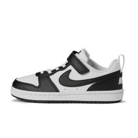 Nike 耐克中性儿童 Nike Court Borough 低帮运动鞋, 白色黑色