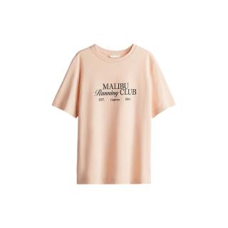 H&M 1274171 宽松圆领短袖T恤 桃粉色 M