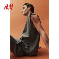 H&M 男士水洗圆领宽松透气背心