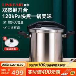 凌丰 304不锈钢高压锅家用大容量单手开合防爆压力锅经典系列10L  24cm 10L