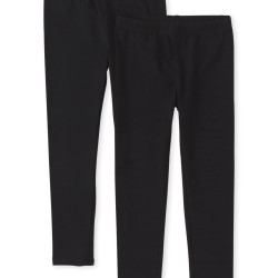 THE CHILDREN'S PLACE THE 儿童 place 女童2件套基本打底裤 Black 47819 (Pack of 2) XXL(16)