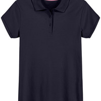 IZOD 适合大童 女性 polo衫 校服短袖polo衫,扣子开合,舒适柔软的针织面料 有领 短袖 标准版型