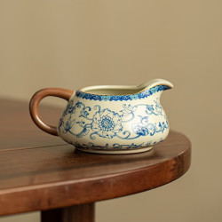 茉舟 景德镇青花汝窑开片茶海公道杯分茶器陶瓷茶具复古公杯茶具送礼 仿宋汝窑公道杯