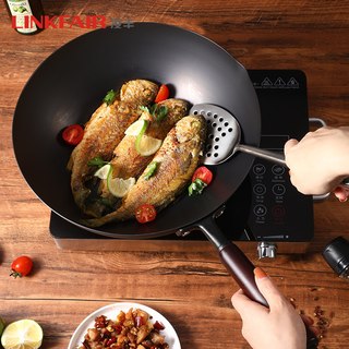 凌丰 无涂层熟铁 燃气电磁炉通用 炒锅