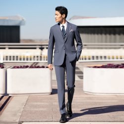 威可多 易打理羊毛西服商务正装结婚西装男