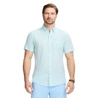 IZOD 男式 Saltwater Dockside 短袖系扣衬衫