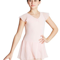 CAPEZIO 适合大童 女性 运动连衣裙 短袖 Flutter Sleeve Dress Pink Medium