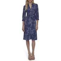 Donna Karan DKNY Donna Karan 女式长袖有领中长款衬衫裙