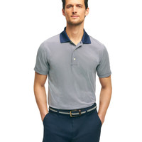 Brooks Brothers 性能弹力短袖迷你条纹高尔夫Polo衫 有领 短袖 标准版型