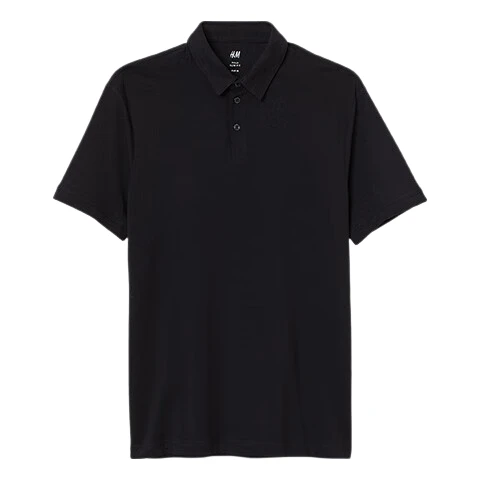 H&M 0956343 薄款正肩翻领 白色 2XL 男士POLO衫