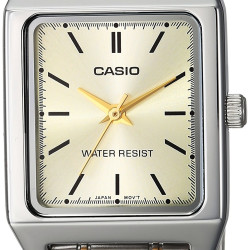 CASIO 女士石英手表 日本机芯 防水 矩形表盘 不锈钢表带 银色 均码