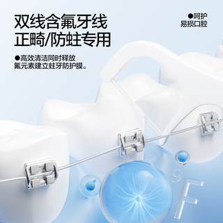 呼吸海洋 正畸牙线含氟双线 100支